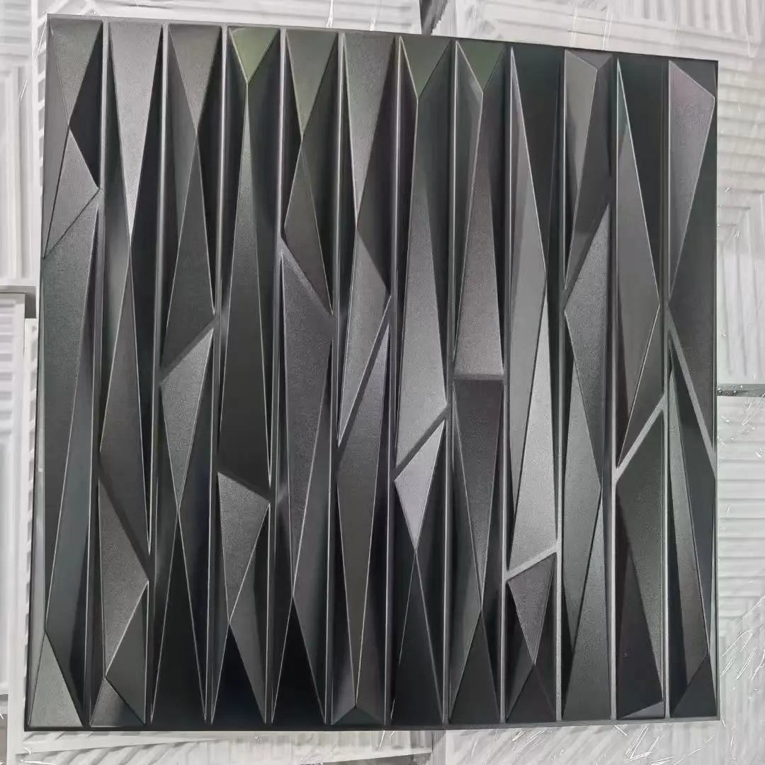 Living Room Decoration 50x50 cm Pvc 3d Wall Panel Custom Interior Waterproof 3D Pvc Wall Panel High Quality D125黑色.jpg