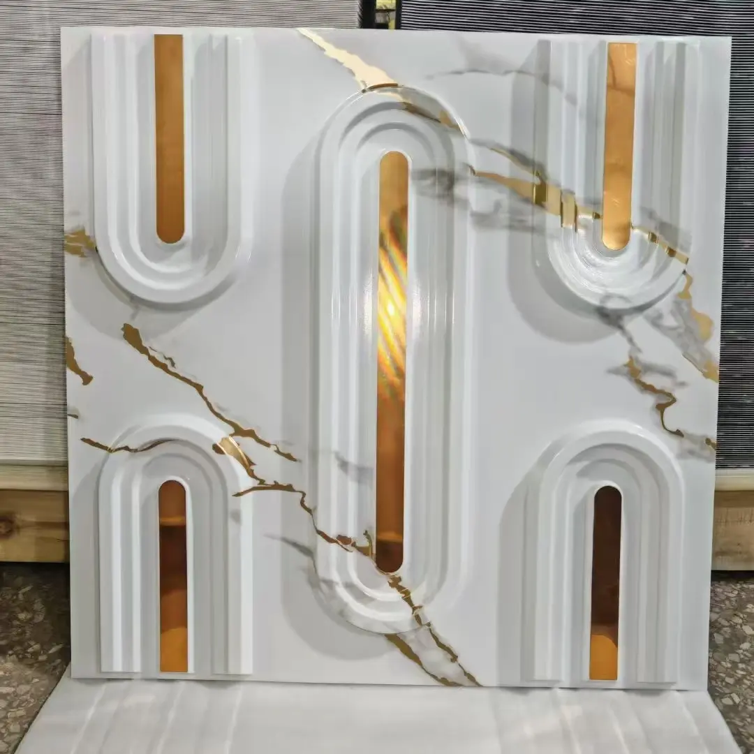 Zejing Customizable Multiple Sizes PVC 3D Wall Panels Modern Design for Indoor and Outdoor for Home Gym or Warehouse Luxury Hotel 3D Wall D228大理石镜面金.jpg