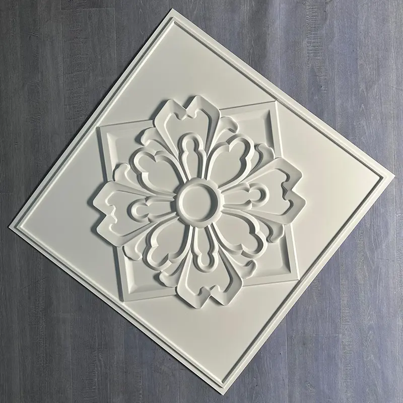 Zejing 3D Artistic Embossed Wall Panels White PVC Ceilings for Interior Decorative Waterproof Ceiling Modern D231哑白2.jpg