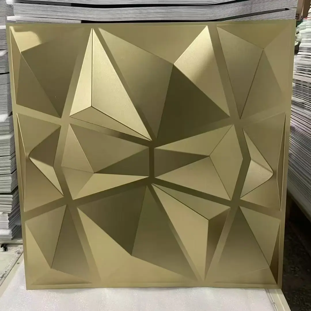 Zejing Gold 3D Waterproof Pvc Cladding Wall Panels Wall Decor Panels 50 cm 1mm Thickness Building Materials for House Construction D094香槟金.jpg