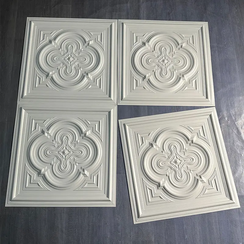 Zejing Eco-Friendly White PVC 3D Wall Panel Ceiling Waterproof for Hotel Living Room Gym Wall Ceiling Decoration Wholesale Price D232哑白4.jpg