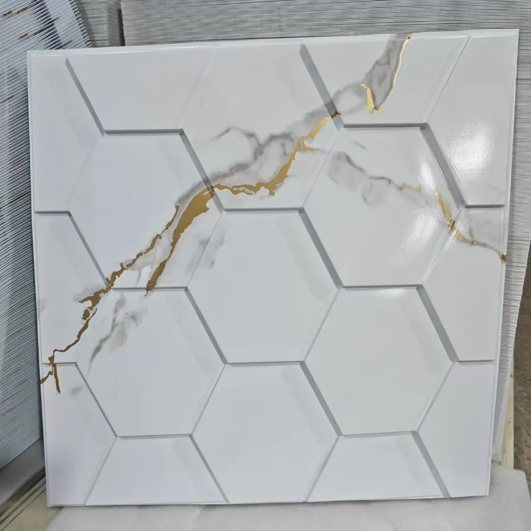 Zejing New Design Mirror Gold Pvc 3d Wall Panel Customizable Walls Ceiling Decoration Waterproof and Moisture-proof for the Background Wall of the Hotel Living Room D159大理石纹.jpg