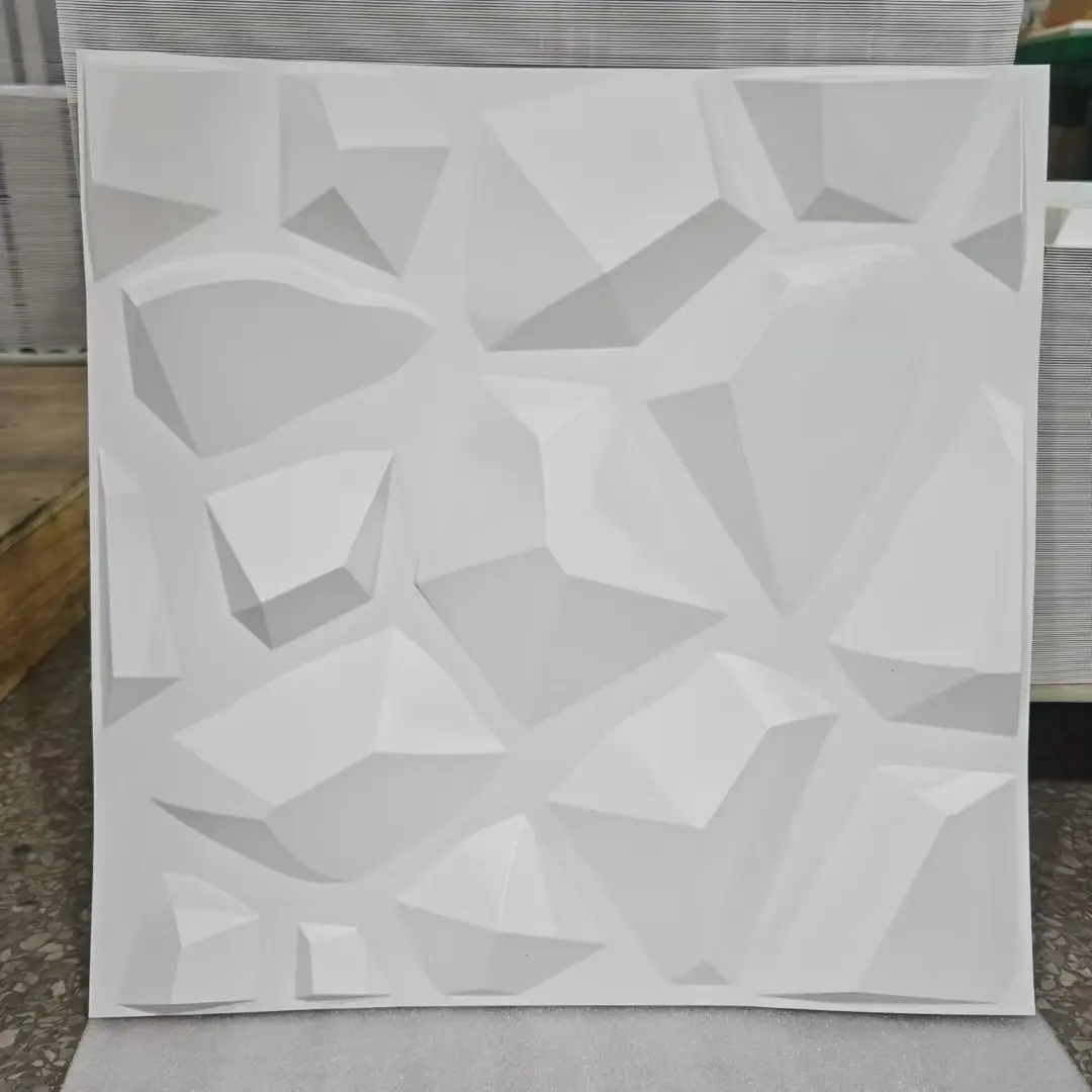 Zejing 19.7 x 19.7 in Durable Waterproof 3D Embossed PVC Ceiling Tiles Easy-to-Install Wall Panels for Mall Bathroom Hotel D215白色.jpg