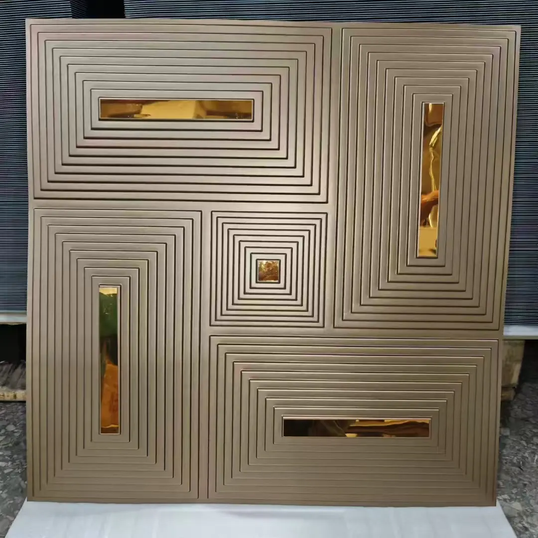 Zejing 3D PVC Ceiling Panels 1mm/0.8mm Thickness Pvc Interior 3d Ceiling Panel Modern Design Waterproof & Fireproof Easy Bedroom Hotel Professional Supplier D204香槟金镜面金1.jpg