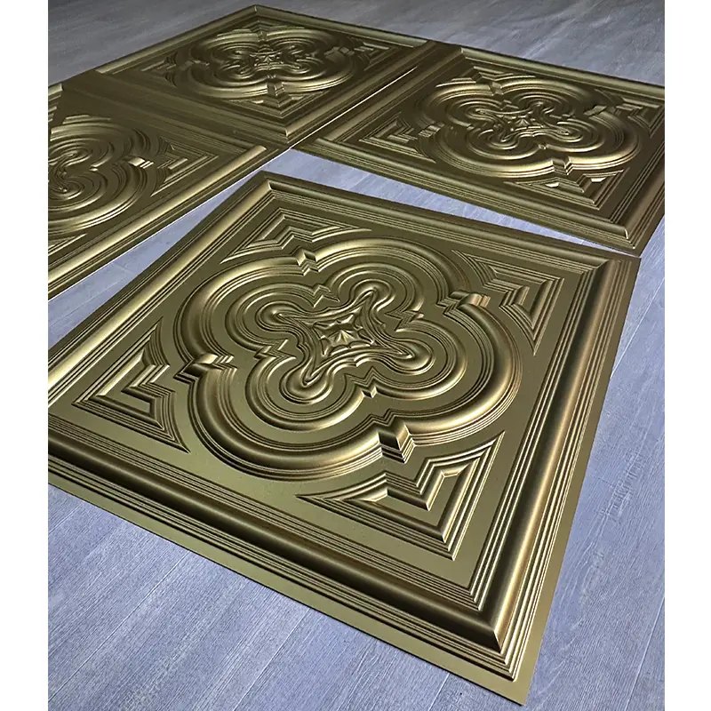 Zejing PVC Interior Ceiling Panel Decor Modern Design Fireproof Sound-Absorbing Easy Bedroom Hotel Professional Supplier D232香槟金4.jpg