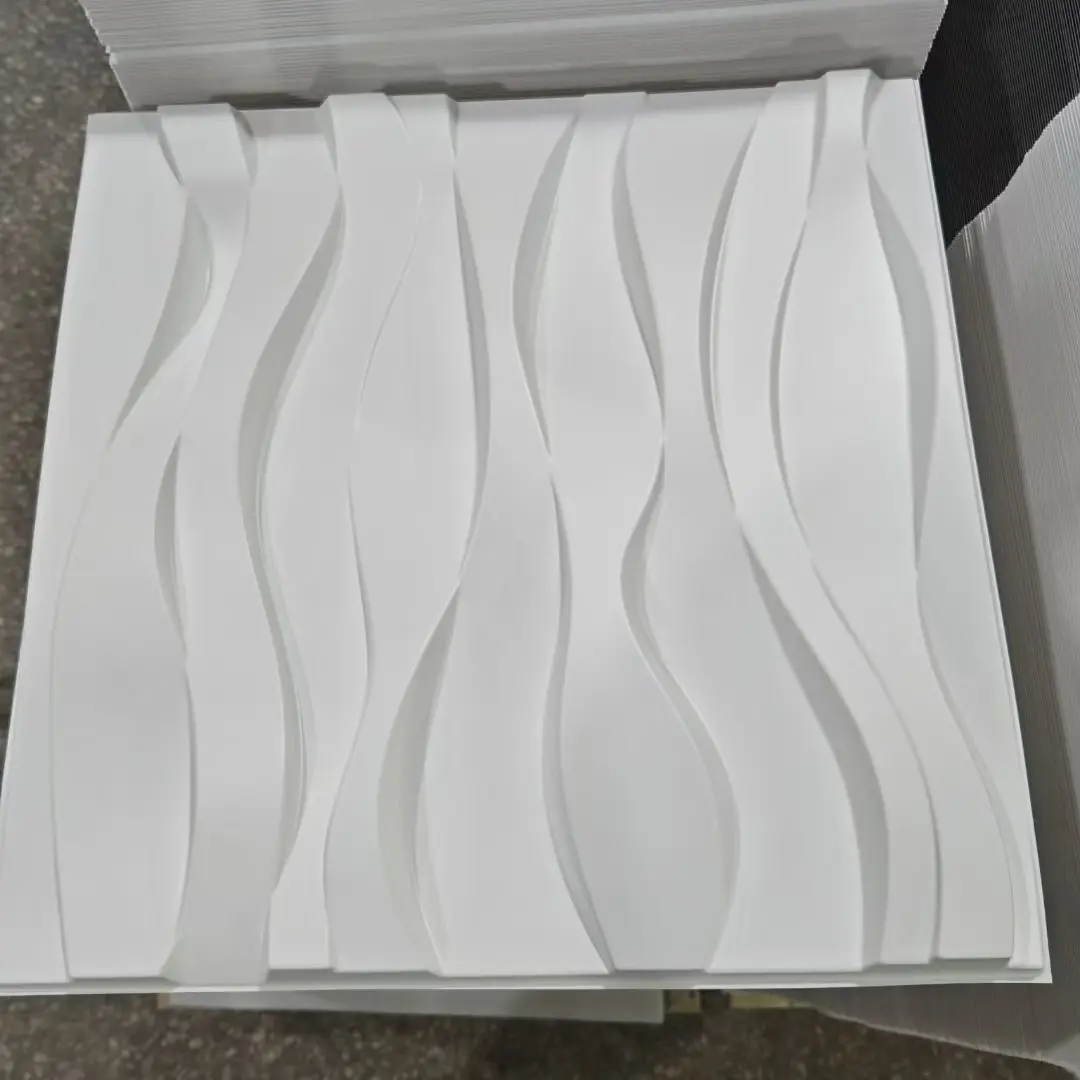 Living Room Decoration 50x50 cm Pvc 3d Wall Panel Custom Interior Waterproof 3D Pvc Wall Panel High Quality D124白色.jpg