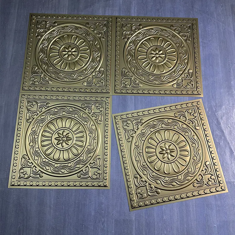Champagne Gold Color Decor Waterproof 3D Price Pvc Ceiling Panel Wall Best Cheap New Interior D230香槟金色3.jpg