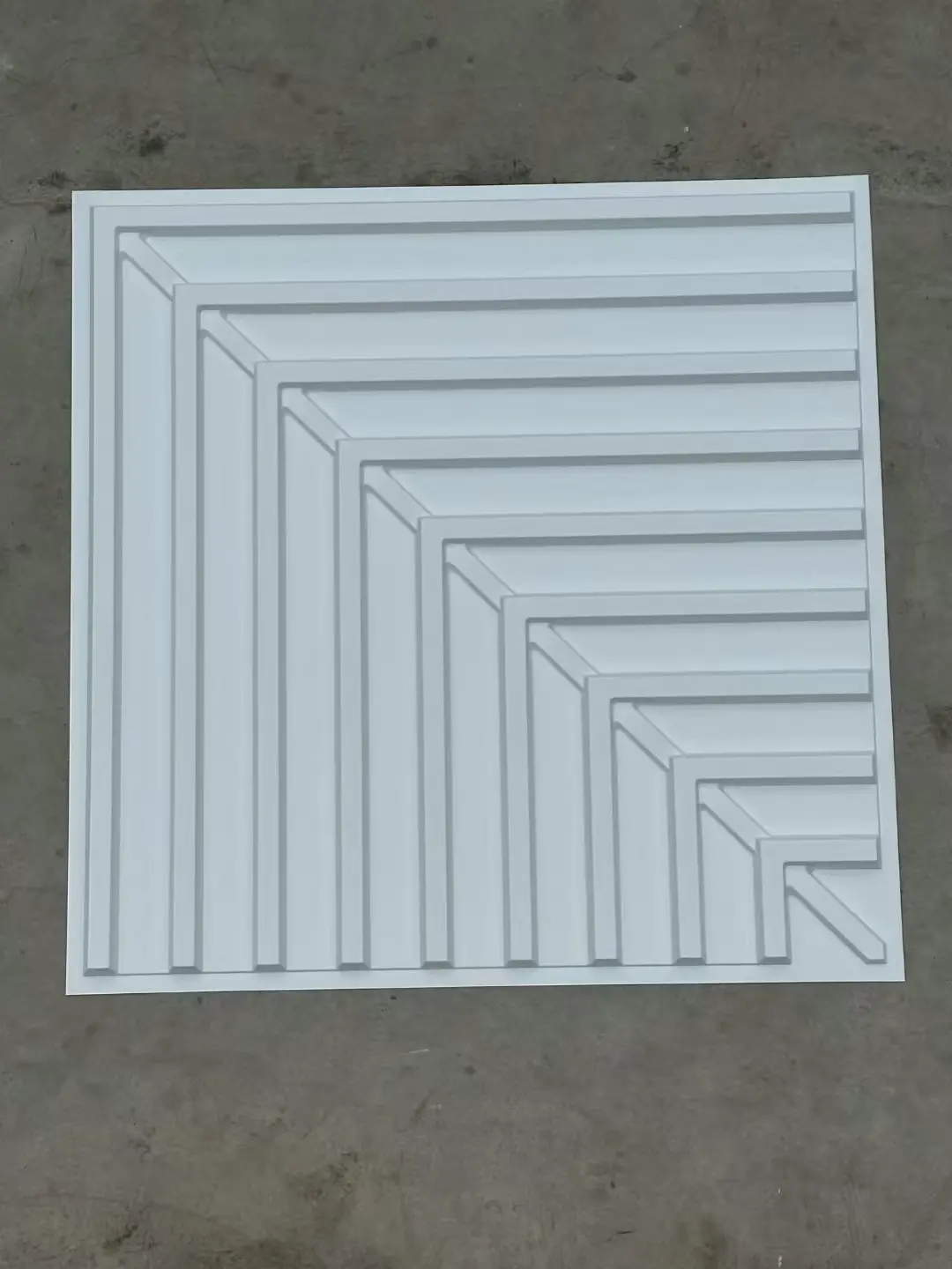 Zejing Pvc 3D Design 50x50cm Waterproof 3D Wall Panel Board 3d Geometric Pattern Texture Pvc Wall Panel for Interior Home Hotel D222白色 (1).jpg