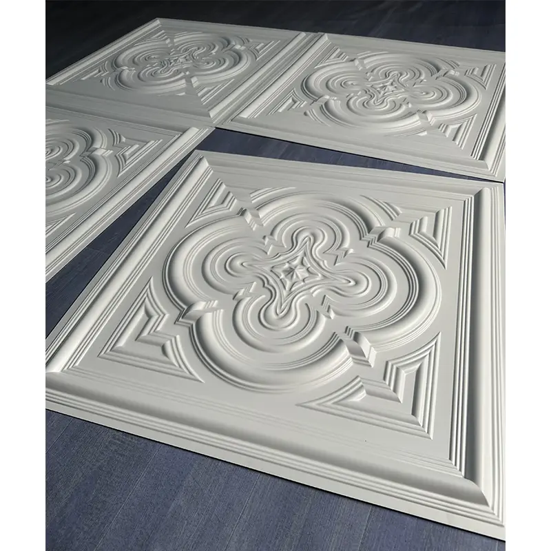 Zejing Eco-Friendly White PVC 3D Wall Panel Ceiling Waterproof for Hotel Living Room Gym Wall Ceiling Decoration Wholesale Price D232哑白5.jpg