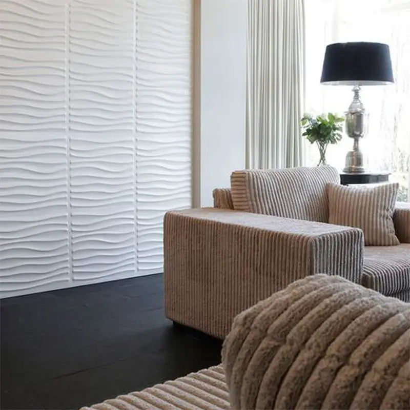 Elegant Wave Design 3D PVC PVC Wall Panels House Decoration (1)