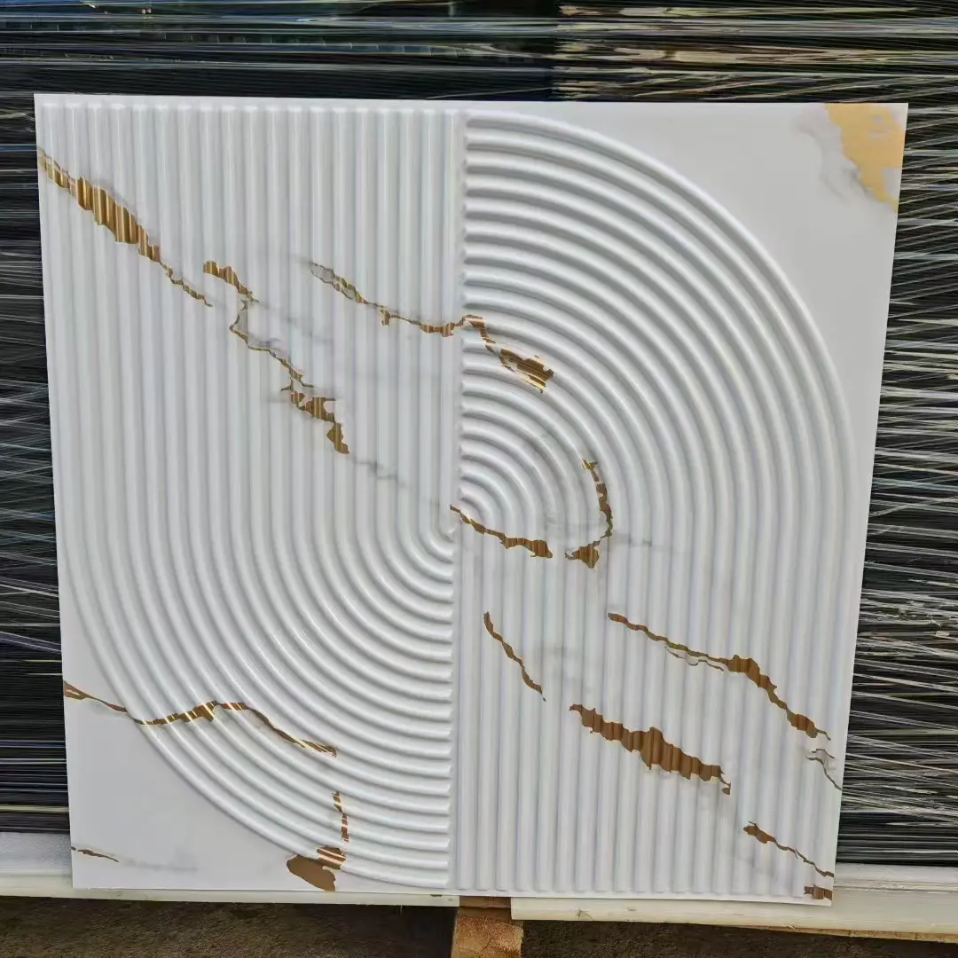 Zejing 50*50 cm Size Gold PVC 3D Wall Panels Modern Design for Indoor and Outdoor for Home Gym or Warehouse Customizable Multiple Sizes D186大理石纹.jpg