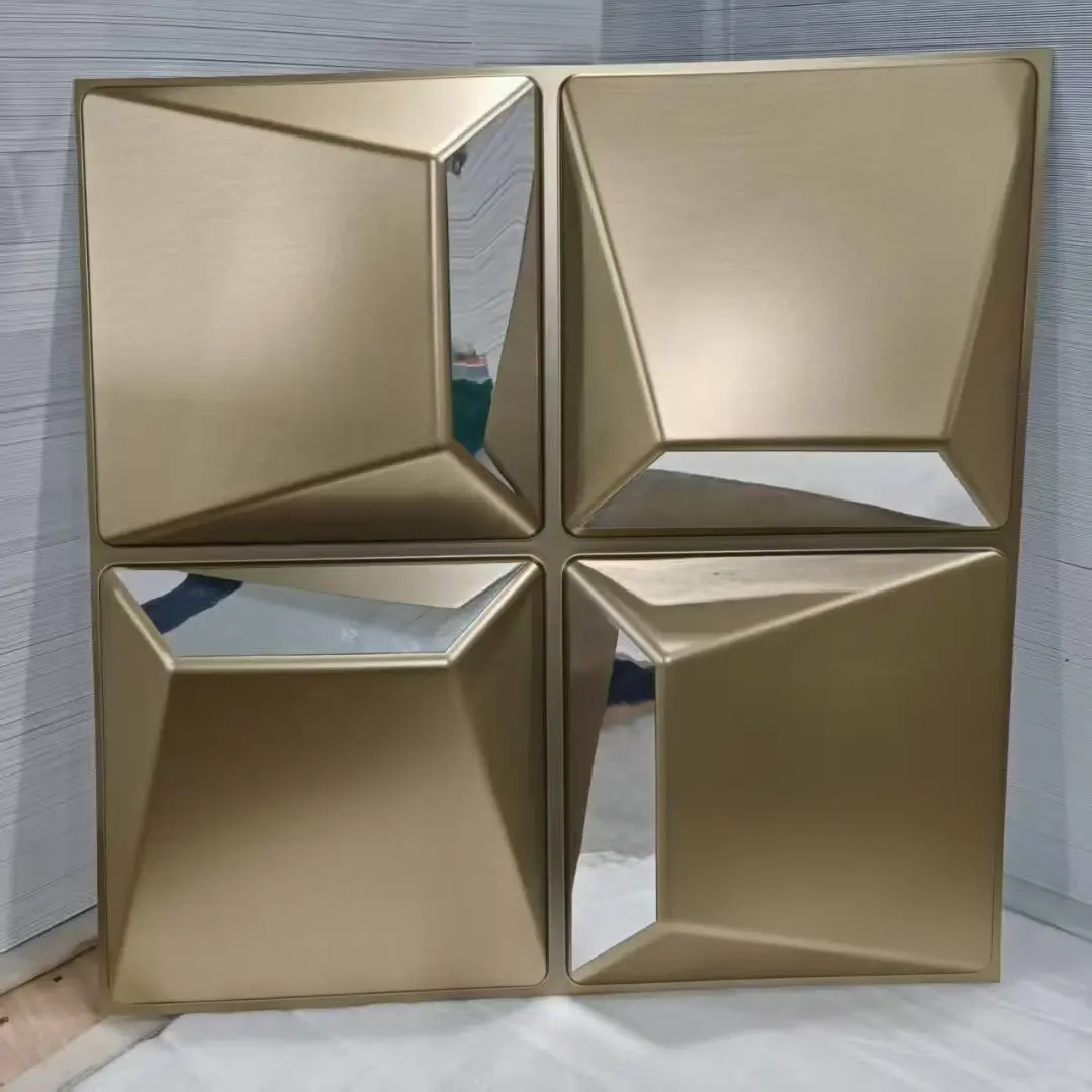 New Crafts Coated Mirrored Gold PVC 3d Wall Panel Waterproof Wood grain Office Walls Ceiling Decoration for Hotel 3D Model Projects D174香槟金色镜面金.jpg