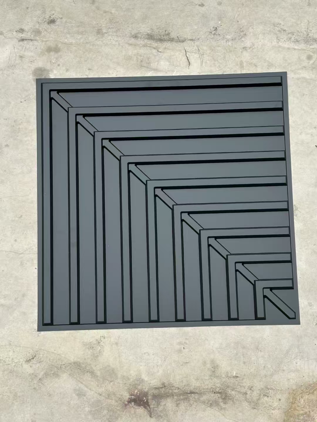 Zejing Pvc 3D Design 50x50cm Waterproof 3D Wall Panel Board 3d Geometric Pattern Texture Pvc Wall Panel for Interior Home Hotel D222黑色.jpg
