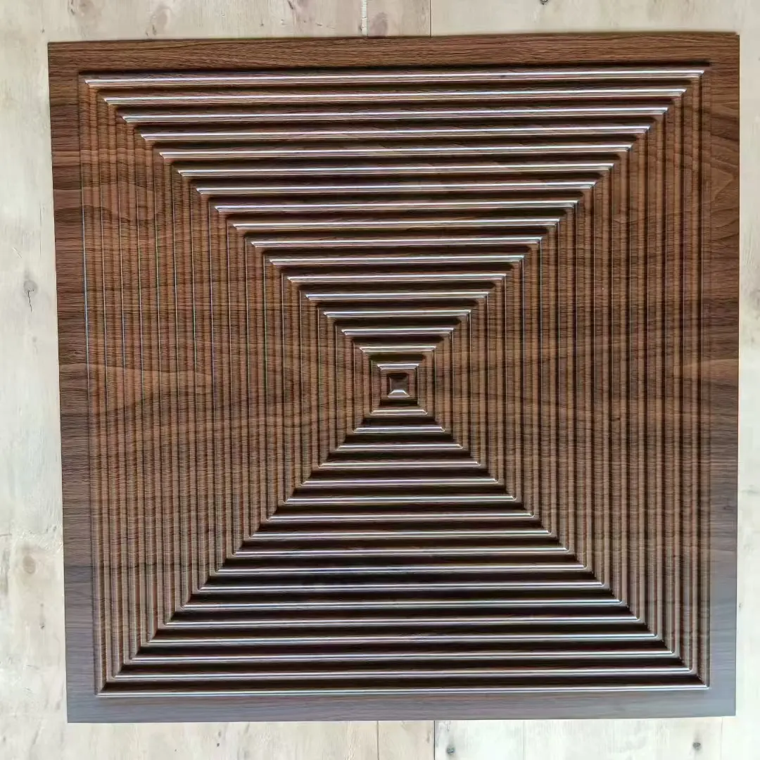 Zejing High Glossy 3d Wall Panel Pvc Wood Grain 50*50 cm Waterproof Villa 3D PVC Wall Panels for Modern House Decoration with Fire Resistant Design D182黑木纹1.jpg