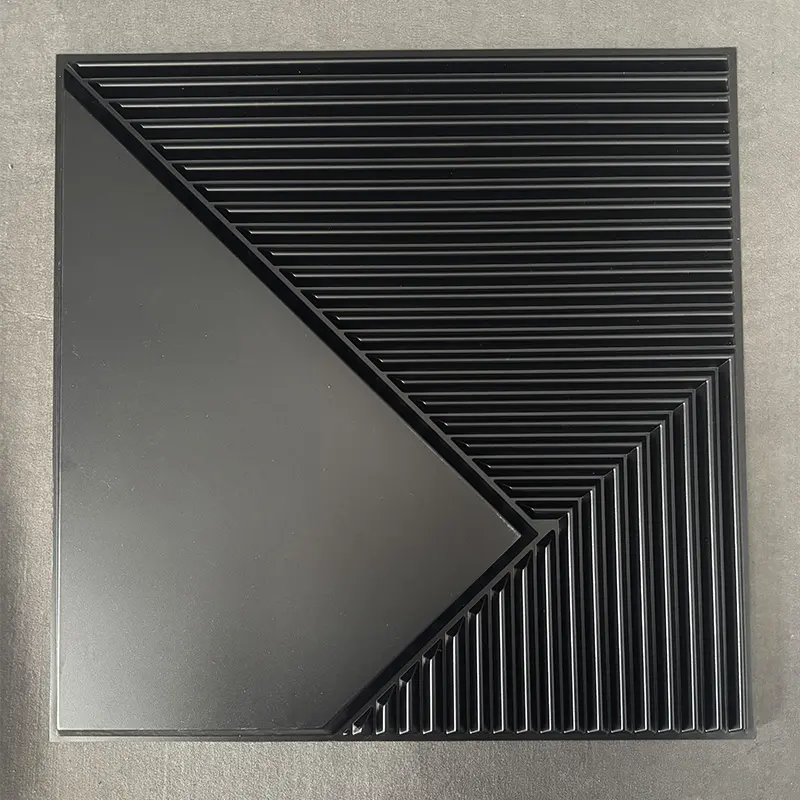 D178-black pvc 3d wall panels