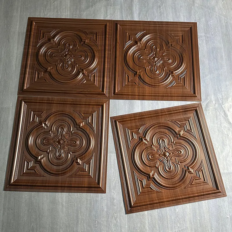 Zejing Interior Cladding Pvc Wall Panel 3d Ceiling Lightweight Waterproof Wooden Grain Board Home Decor D232黑木纹4.jpg