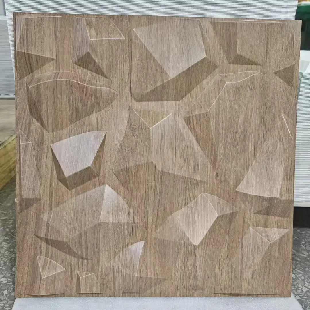 Zejing 19.7 x 19.7 in Durable Waterproof 3D Embossed PVC Ceiling Tiles Easy-to-Install Wall Panels for Mall Bathroom Hotel D215浅木纹.jpg