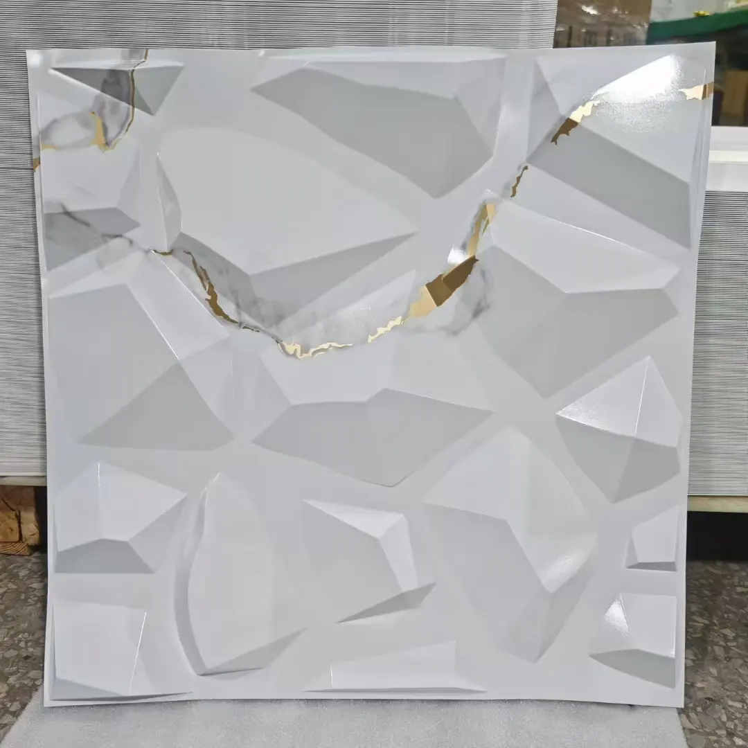 Zejing 19.7 x 19.7 in Durable Waterproof 3D Embossed PVC Ceiling Tiles Easy-to-Install Wall Panels for Mall Bathroom Hotel D215大理石1.jpg
