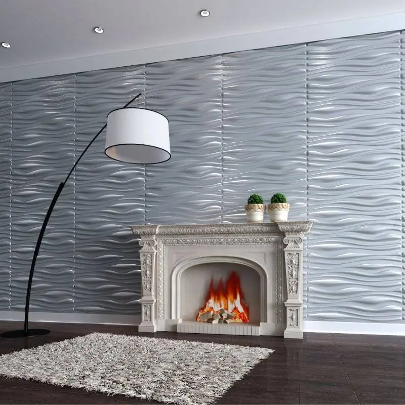 Various Color Wave Design PVC House Decoration 3d Wall Paneling4