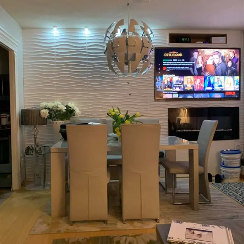 Elegant Wave Design 3D PVC PVC Wall Panels House Decoration5