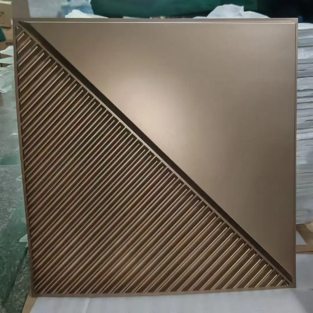 Zejing Customizable Multiple Sizes PVC 3D Wall Panels Modern Design for Indoor and Outdoor for Home Gym or Warehouse Luxury Hotel 3D Wall D179香槟金.jpg