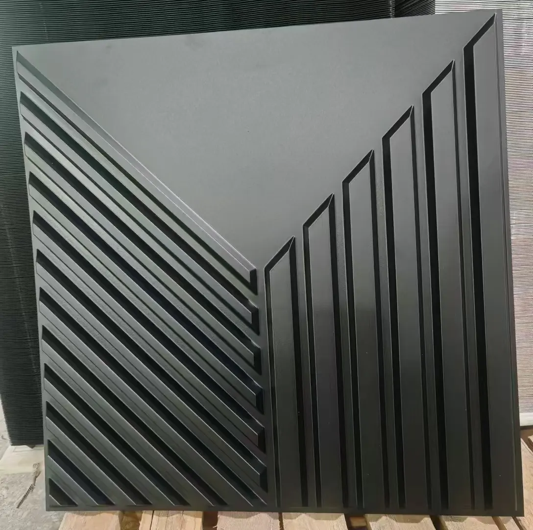 Zejing Easy Clean Stereo Safe Environment 3D Panel 30x30 50x50 for Hotels and Bedroom 3d Pvc Wall Panel D180黑色上.jpg