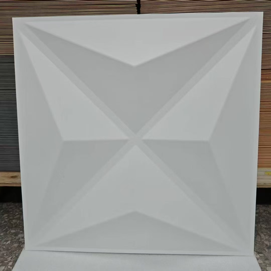 3D White Diamond Design PVC Wall Panel Waterproof and Fireproof for Living Room Hotel and Hall Decoration Manufacturer D003白色.jpg