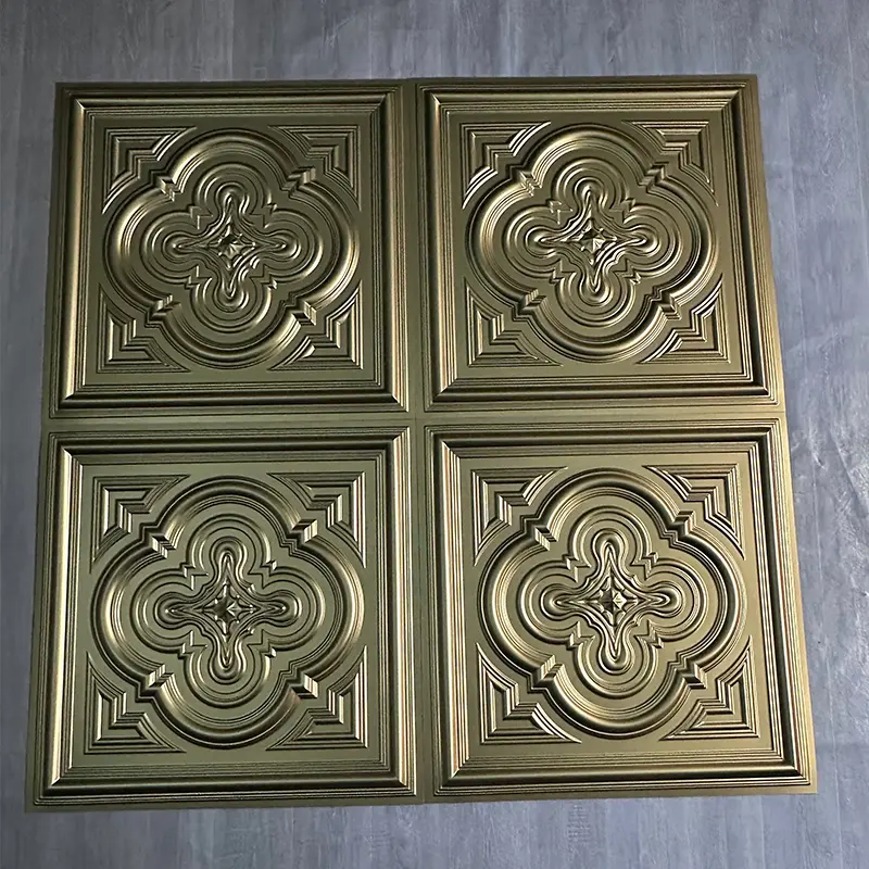 Zejing PVC Interior Ceiling Panel Decor Modern Design Fireproof Sound-Absorbing Easy Bedroom Hotel Professional Supplier D232香槟金2.jpg
