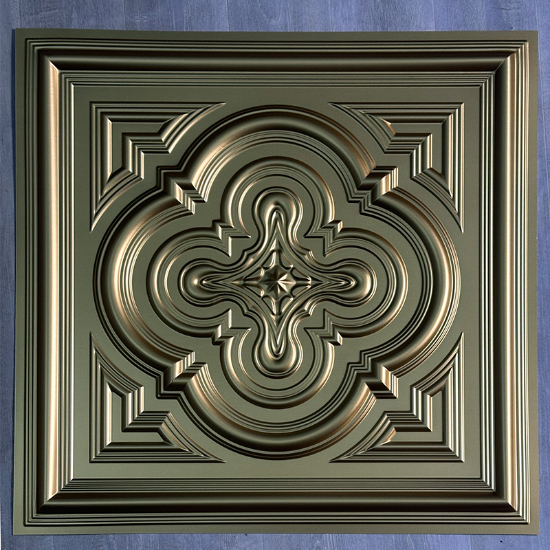 Zejing PVC Interior Ceiling Panel Decor Modern Design Fireproof Sound-Absorbing Easy Bedroom Hotel Professional Supplier D232香槟金.jpg