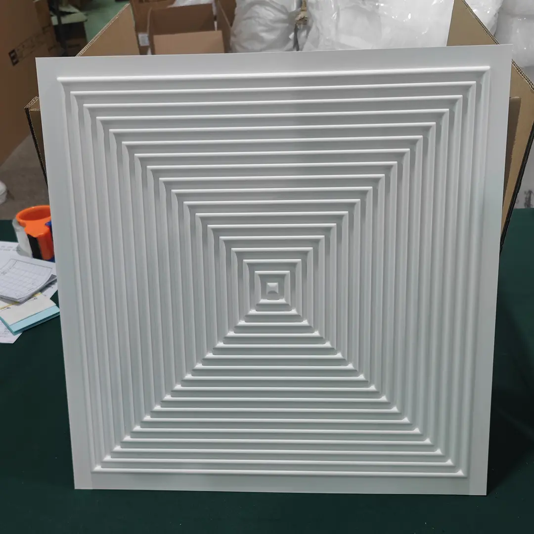 Zejing High Glossy 3d Wall Panel Pvc Wood Grain 50*50 cm Waterproof Villa 3D PVC Wall Panels for Modern House Decoration with Fire Resistant Design D182-1 (2).jpg