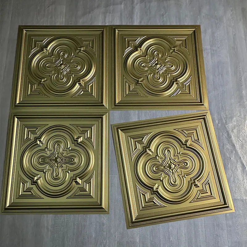 Zejing PVC Interior Ceiling Panel Decor Modern Design Fireproof Sound-Absorbing Easy Bedroom Hotel Professional Supplier D232香槟金3.jpg