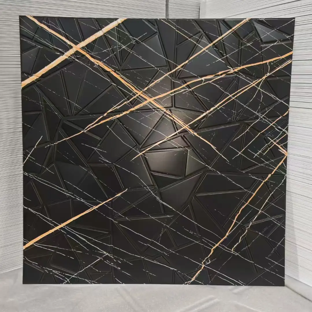 Zejing Customizable Multiple Sizes PVC 3D Wall Panels Modern Design for Indoor and Outdoor for Home Gym or Warehouse Luxury Hotel 3D Wall D103大理石黑条纹.jpg