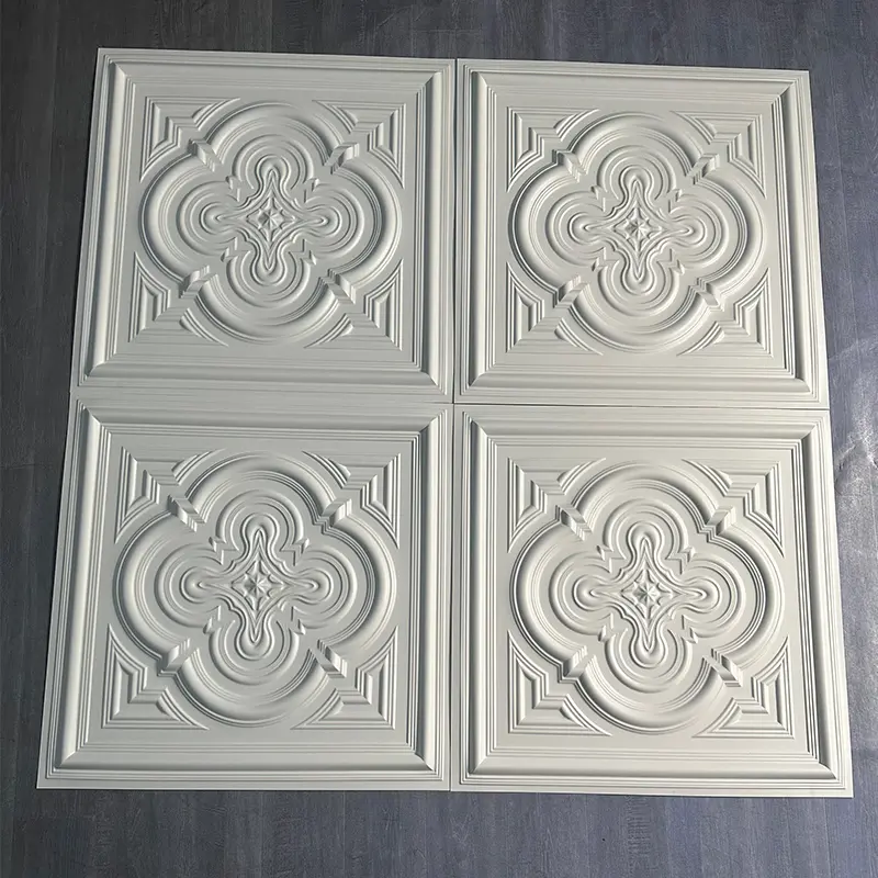 Zejing Eco-Friendly White PVC 3D Wall Panel Ceiling Waterproof for Hotel Living Room Gym Wall Ceiling Decoration Wholesale Price D232哑白3.jpg